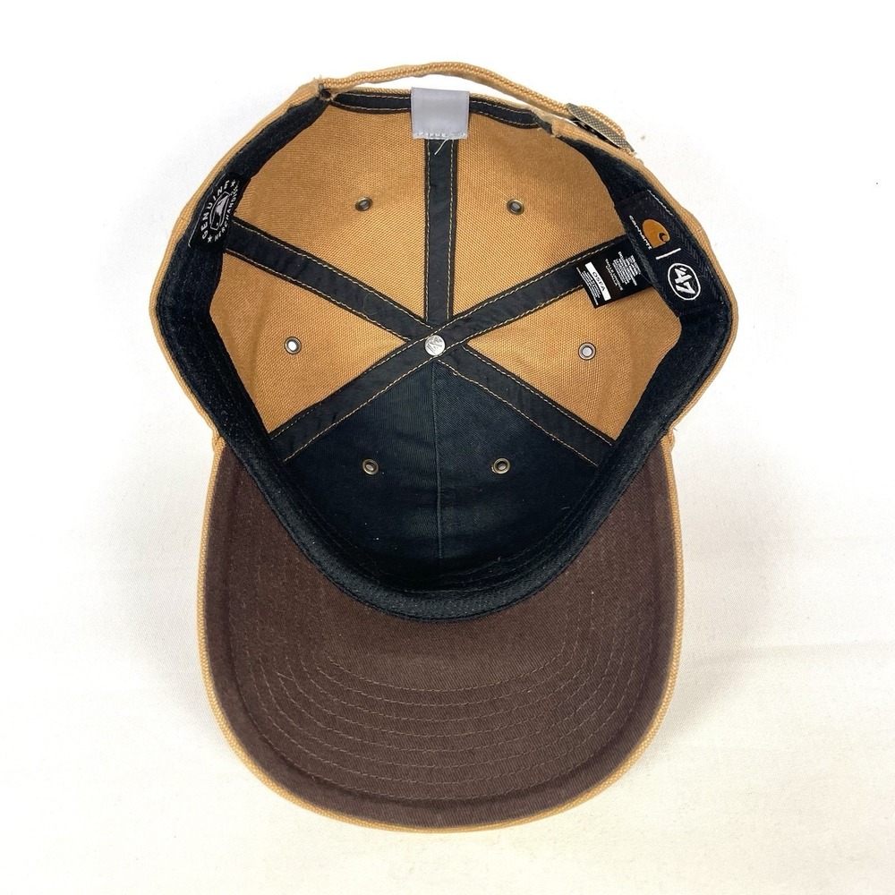 Carhartt x '47 Los Angeles Dodgers Clean Up Hat Brown Duck Canvas Adjustable Cap - Picture 8 of 11